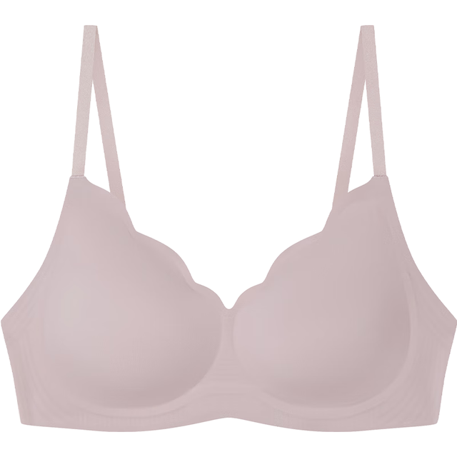 Ubras 虞书欣同款小花瓣杯软支撑性感内衣女聚拢文胸无钢圈胸罩  兰花烟色-背心 S 70A/70B/70C