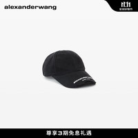 alexanderwang 做旧徽标装饰棒球帽休闲 情侣同款 水洗黑色 OS（58-65cm）