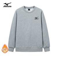 Mizuno 美津浓 春季时尚针织圆领卫衣男女同款加绒加厚亲肤卫衣男女