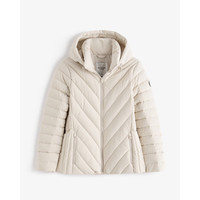 Abercrombie & Fitch女装24秋冬保暖抗风抗水中长款立领连帽羽绒服夹克144-4182