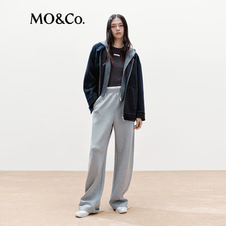 MO&Co.【active系列】毛呢外套假两件2025冬挺括双面呢MBE4COT061 蓝黑色 L /170