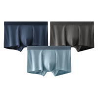 蕉内银皮311S男士内裤纯棉7A抗菌透气不闷汗平角四角短裤头四季款3件 舰灰+松石蓝+藏蓝 3条 2XL