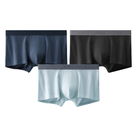 蕉内银皮311S男士内裤纯棉7A抗菌透气不闷汗平角四角短裤头四季款3件 黑色+空蓝+藏蓝 3条 XL