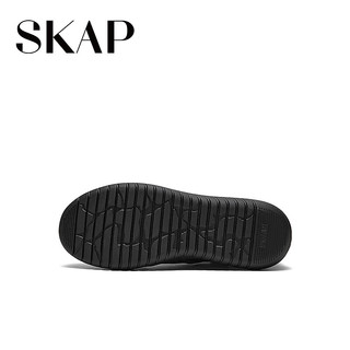 圣伽步（SKAP）短靴女士高帮户外平底百搭休闲靴 黑色 38