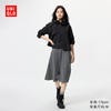 UNIQLO 优衣库 女装绒面针织喇叭中裙/半身裙裙子25481434 06 铅灰色 S /155/64A