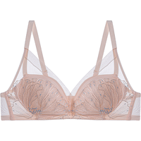 爱慕 【小胸聚拢 减压透气】精致柔软网纱蕾丝无托隐孔聚拢文胸女内衣
