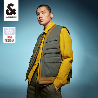  JACK&JONES/杰克琼斯 保暖 男士羽绒服  工装棉马甲-224134001橄榄绿 175/96A/M