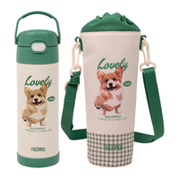 THERMOS 膳魔师 萌宠系列猫猫狗狗保温杯吸管杯咖啡杯便携水杯 狗狗-提手杯 470ml 杯袋