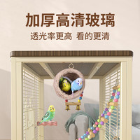 威毕 高透玻璃鸟笼鹦鹉笼防溅洒虎皮牡丹玄凤八哥横丝鸟笼别 FN-02横丝款
