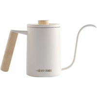MHW-3BOMBER轰炸机咖啡手冲壶 实木手柄不锈钢星球手冲挂耳壶 星球手冲壶-砂米白- 400ml