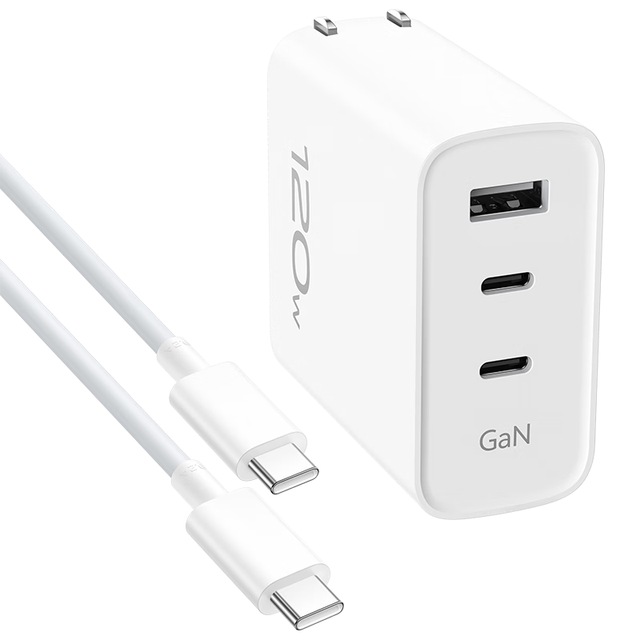 vivo 多协议兼容 充电器套装  线充套装 三口 120W