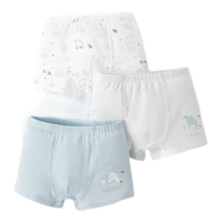 英氏儿童内裤平角5A抗菌男童宝宝四角裤中大童短裤3条装 北极熊款【三条装】 3条 140