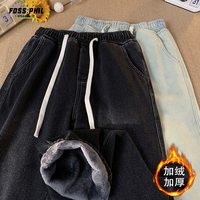  Foss Phil 加绒加厚保暖 男士牛仔裤  黑色 L