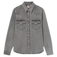Levi's李维斯25年秋冬女士美式复古水洗做旧长袖牛仔衬衫外套