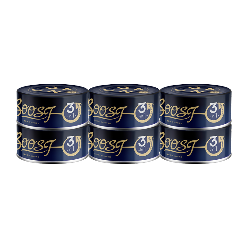 格吾安 Boost 3-in-1猫主食罐全价鲜鸡肉三重免疫全1盒(85g*6罐)