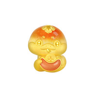 周大生腕美黄金转运珠女硬金福运蛇荧光珐琅手链