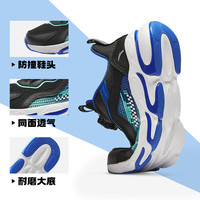 安踏儿童运动鞋男女童春秋网面透气旋钮扣犟弹科技跑步鞋 【男密网】黑/蓝/水绿5523-2 37 脚长约23.5cm