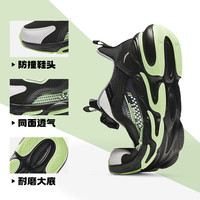 安踏儿童运动鞋男女童春秋网面透气旋钮扣犟弹科技跑步鞋 【男密网】黑/白/绿5523-1 32 脚长约20cm