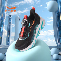 安踏儿童运动鞋男女童春秋网面透气旋钮扣犟弹科技跑步鞋 【男密网】黑/荧光水绿5523-4 37 脚长约23.5cm