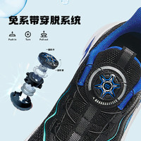 安踏儿童运动鞋男女童春秋网面透气旋钮扣犟弹科技跑步鞋 【男透网】黑/地平蓝5573-2 34 脚长约21.5cm