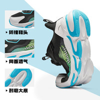 安踏儿童运动鞋男女童春秋网面透气旋钮扣犟弹科技跑步鞋 【男密网】黑/白/蓝5523-3 30 脚长约18.5cm