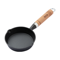 铁仕达(Telssida) 铸铁迷你煎蛋锅热油锅呛油锅泼油锅小铁锅蛋饺锅炝油锅煎蛋 10cm锅+小锅炉架