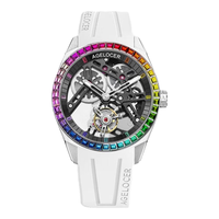 艾戈勒 爱勒 AGELOCER原创彩虹圈陀飞轮高端镂空机械手表男士礼盒 陀飞轮9101K10-R-黑银