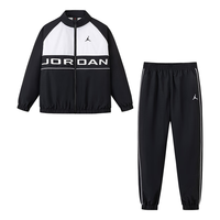 NIKE JORDAN 耐克AJ男童夹克外套+长裤套装2025秋季休闲儿童套装 白色/黑色 120 /60 【身高110-116cm】