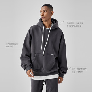 BODYDREAM加绒连帽卫衣男秋冬套头上衣装帽衫/休闲裤运动套装