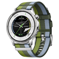 OPPO Watch S 智能手表 44.98mm 银色不锈钢表壳 跃动绿茵编织表带（北斗、GPS）