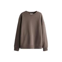 H&M女装秋季2025圆领柔软内里大廓形卫衣1243667 深米灰色 XL 175/116