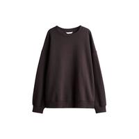 H&M女装秋季2025圆领柔软内里大廓形卫衣1243667 深棕色 M 165/96