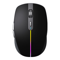 云墨无线蓝牙鼠标可充电式静轻音办公商务发光人体工学适用于笔记本台式电脑ipad手机华为惠普华硕戴尔 【可充电+无线蓝牙双模+发光+低音按键】墨晶黑