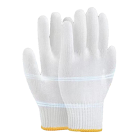 汽修维修白加丝黑加丝耐磨劳保透气棉线手套干活工地劳动手套 黑色 3双装