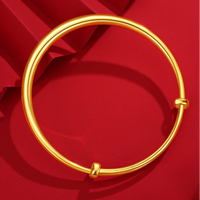 【中国珠宝】足金推拉手镯 足金999 古法金-DPDB