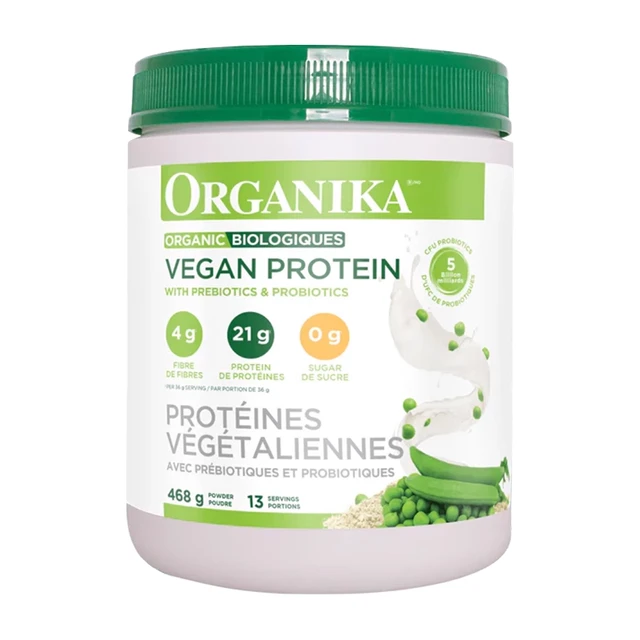 Organika有机植物豌豆蛋白粉膳食纤维免疫素食代餐+益生菌 468g/瓶