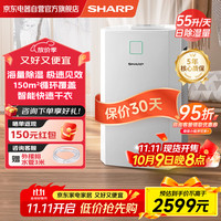 夏普 除湿机净化一体机别墅级大面积抽湿机家用仓库地下室除湿器大功率吸湿器干燥机无需倒水DW-CT55H-W