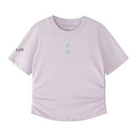 FILA FUSION斐乐潮牌女套装2025夏季短袖短裤运动休闲上衣透气 薰蝶紫A