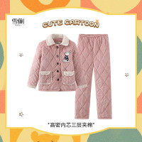 保暖服饰：雪俐 女款三层夹棉加厚加绒珊瑚绒厚家居服