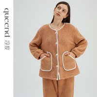 淳度 女士珊瑚绒家居服套装 胡桃色 L