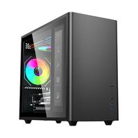 硕一凤凰U350台式机电脑matx迷你机箱白色非侧透mini小尺寸海景房主机箱壳家用商务办公桌面搭配type-c U350 黑 侧透版