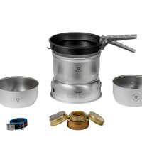 Trangia 27-23 双层复合露营炊具不锈钢内衬含酒精炉1L小锅*2+18cm平底锅