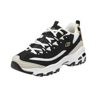 斯凯奇(Skechers)女鞋秋季厚底增高老爹鞋百搭熊猫鞋舒适休闲运动鞋896268 黑色/自然色/BKNT 39