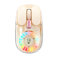 B.O.W航世MD508L 透明背光无线蓝牙双模鼠标 充电静音笔记本电脑家用办公女人体工学通用鼠标 奶茶色