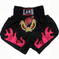 鹏标 DK 专业格斗服装 黑色宽松成人儿童拳击短裤