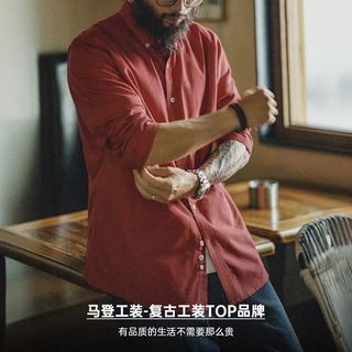 MADEN/马登 美式休闲磨毛牛津纺衬衫