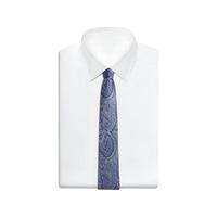 GIEVES CHARLES2020佩斯利花纹男士真丝时尚休闲领带男礼盒 蓝色佩斯利