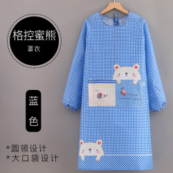 诗佩琪 SVORIAHI CXWQ2022091102 长袖围裙 玫红色(格控蜜熊罩衣) 时尚简约 防污