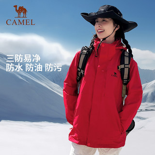 骆驼户外单板滑雪服男女25秋冬三合一防风防水保暖外套滑雪冲锋衣 XS