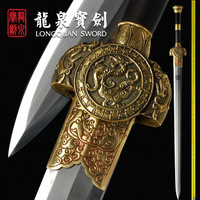 龙泉宝剑 巨阙剑汉剑张叶胜作品大漆鞘八面花纹钢一体刀剑防身冷兵器未开刃 大漆鞘巨阙